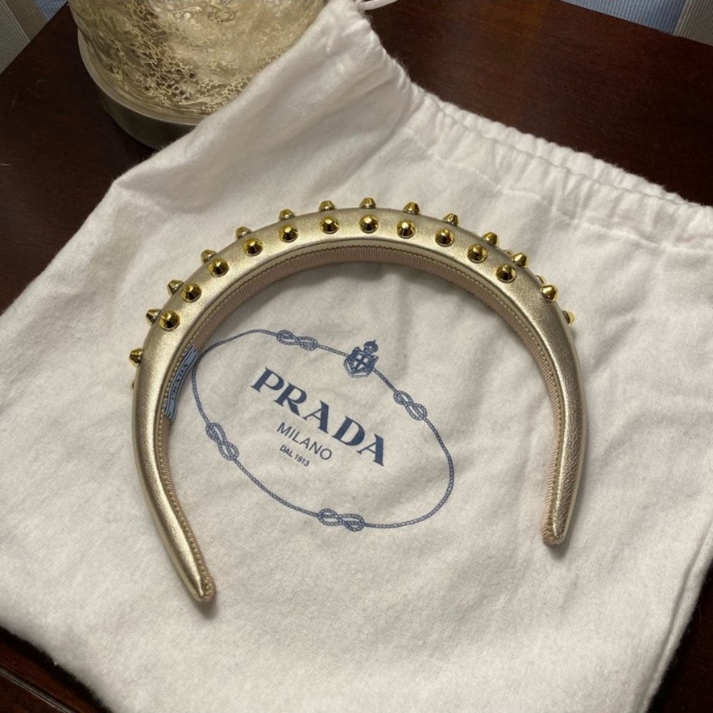 Prada Leather Studded Headband